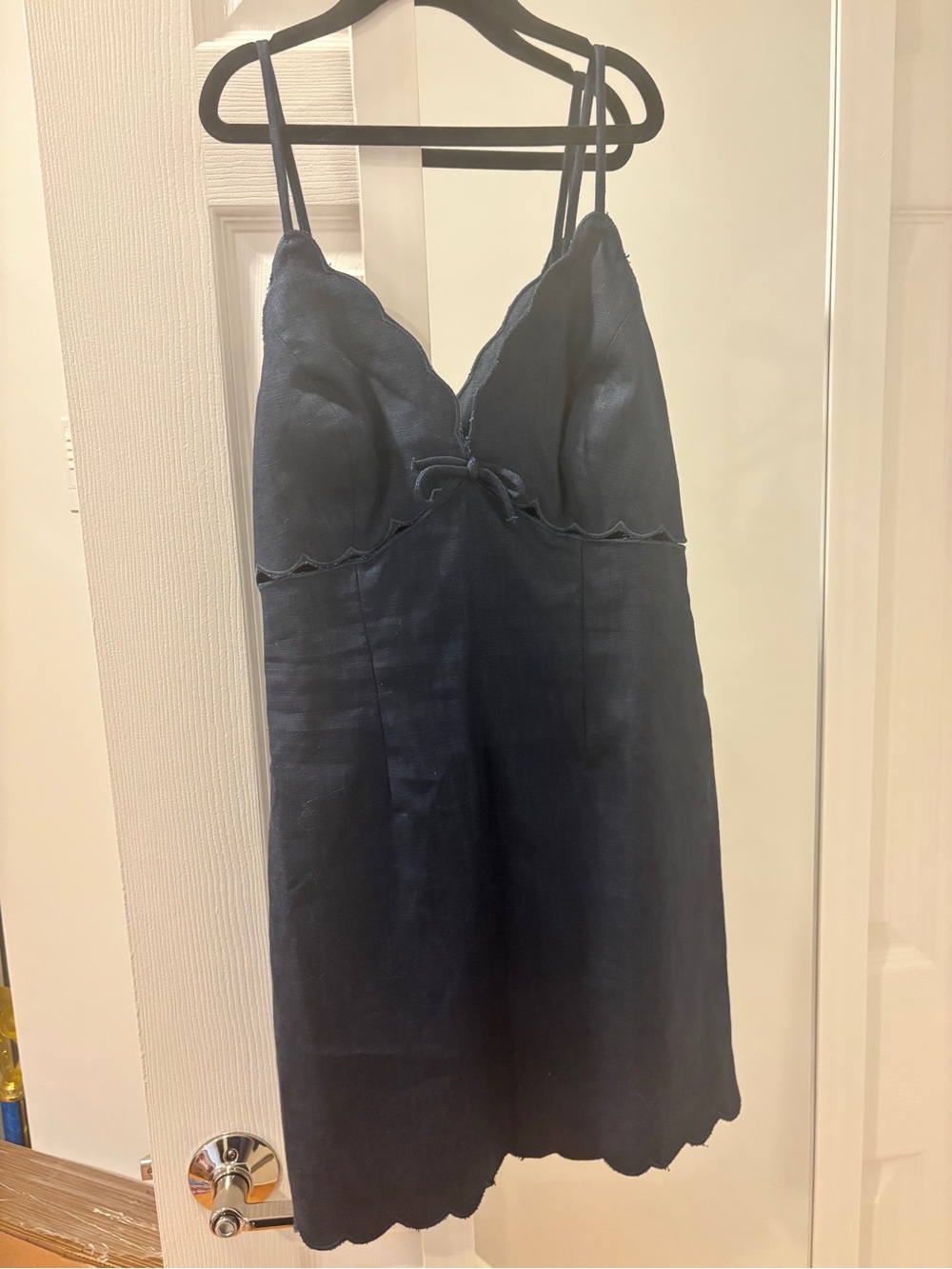 Skylar Madison Navy Scalloped Slip - Spaghetti Strap Chemise, NWT, Size S